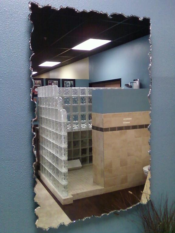 floating chipped edge mirror from Superior Shower Door & More, Inc. in